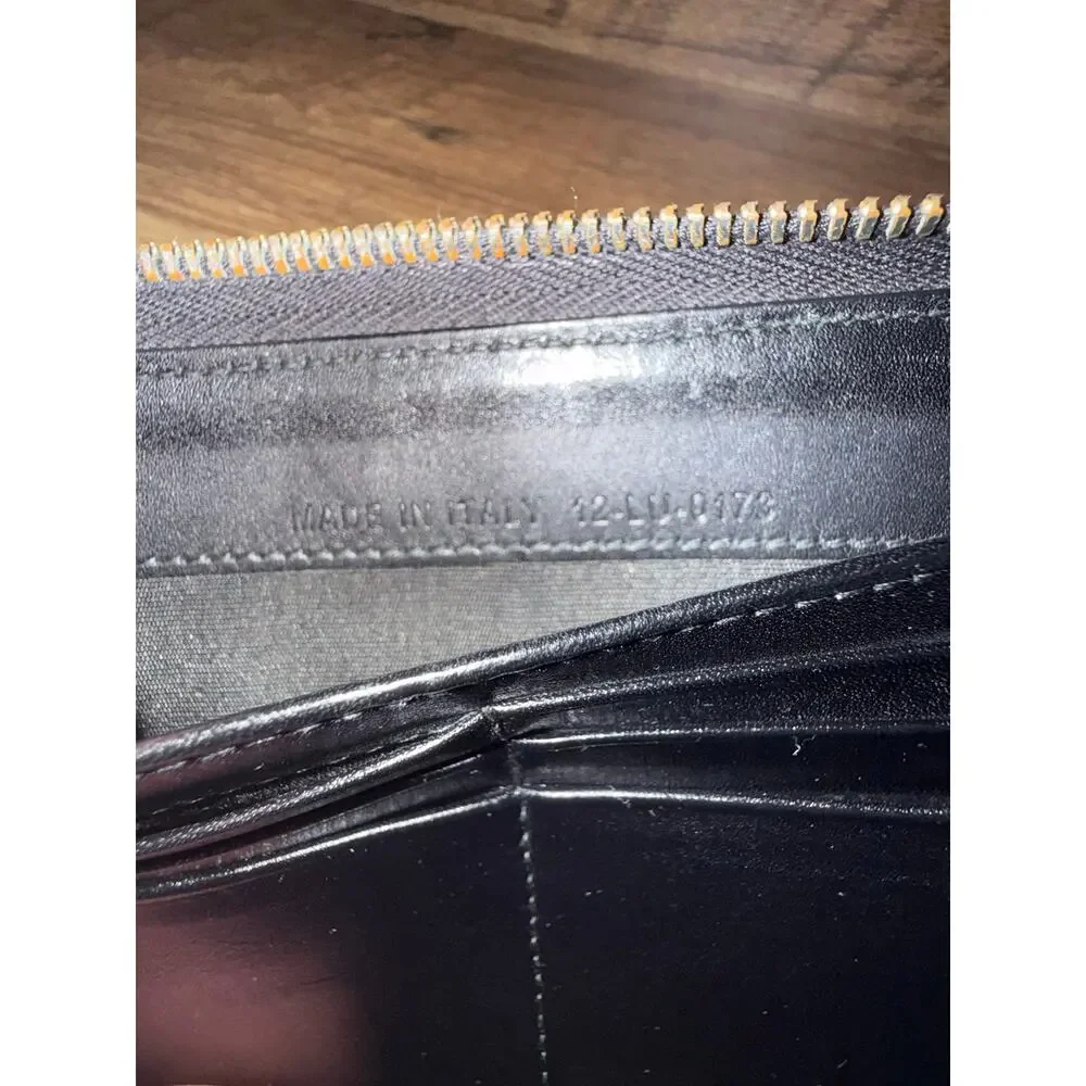 Dior Homme Abstract Graphic Printed Leather Zip Around Long Wallet